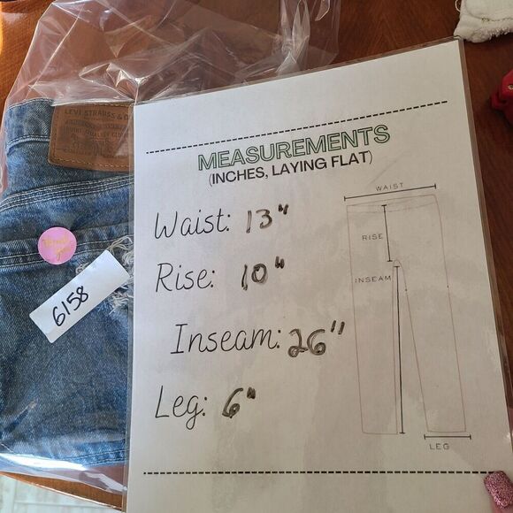 Levi's Wedgie Straight Jeans Sz‎ 26 Button Fly Distressed 90s Retro Boho Logo - Picture 7 of 11